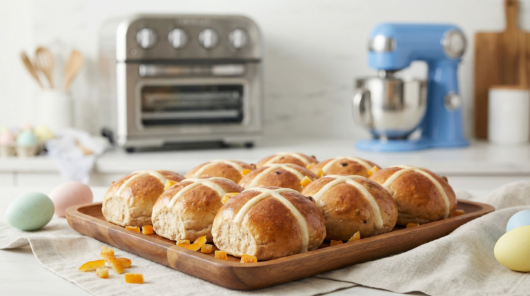 Chocolate Orange Peel Hot Cross Buns